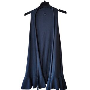 Elegant Black Sleeveless Cardigan